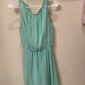 Tile with white polka dots cocktail dress